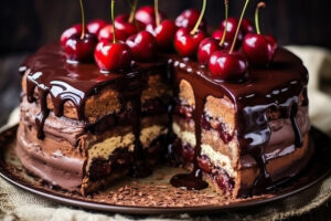 Schwarzwälder Kirschtorte, A traditional German chocolate cake with cherries